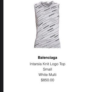 Balanciaga Logo Knit Sleeveless Top